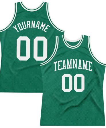 Custom Kelly Green White Throwback Basketball Jersey, Gift For Basketball Fans