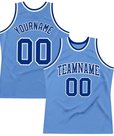 Custom Light Blue Royal-White Throwback Basketball Jersey, Gift For Basketball Fans