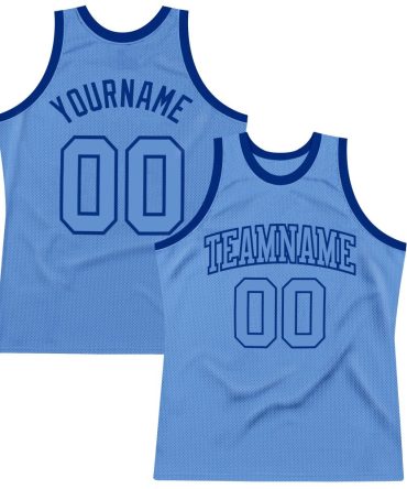 Custom Light Blue Light Blue-Royal Throwback Basketball Jersey, Gift For Basketball Fans