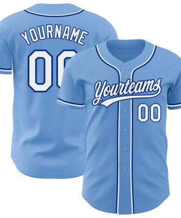 Custom Light Blue White-Royal Baseball Jersey, Gift For Baseball Fans