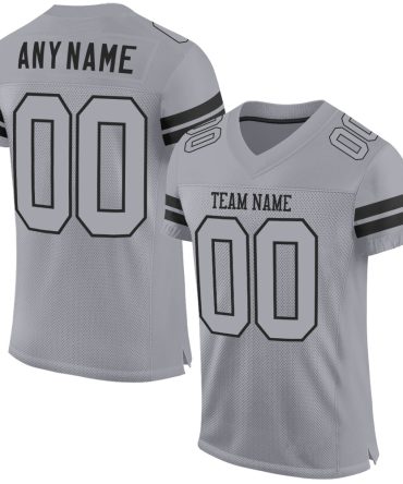 Custom Light Gray Gray-Black Football Jersey, Gift For Football Fans
