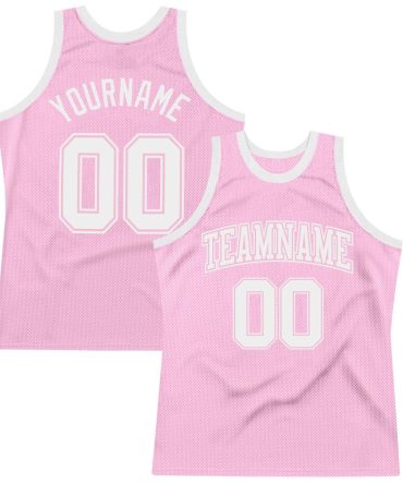 Custom Light Pink White Throwback Basketball Jersey, Gift For Basketball Fans