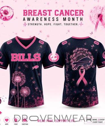 Limited Edition Buffalo Bills 2026 Breast Cancer Awareness X Dandelion Of Hope V-Neck Short Sleeve Jersey