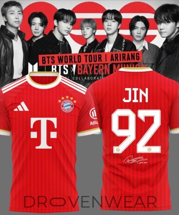 Limited Edition Jin Bts World Tour ‘Arirang’ In Munich Jersey Shirt