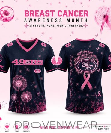 Limited Edition San Francisco 49Ers 2026 Breast Cancer Awareness X Dandelion Of Hope V-Neck Short Sleeve Jersey