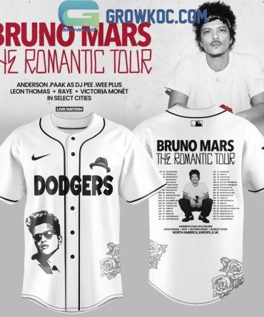 Los Angeles Dodgers X Bruno Mars The Romantic Tour 2026 Jersey