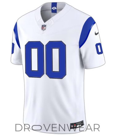 Los Angeles Rams Classic Sol Custom Name White Football Jersey