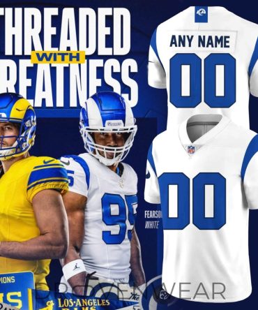 Los Angeles Rams Fearsome White Game Personalized Football Jersey