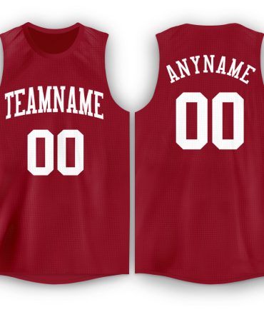 Custom Maroon White Round Neck Basketball Jersey, Gift For Basketball Fans