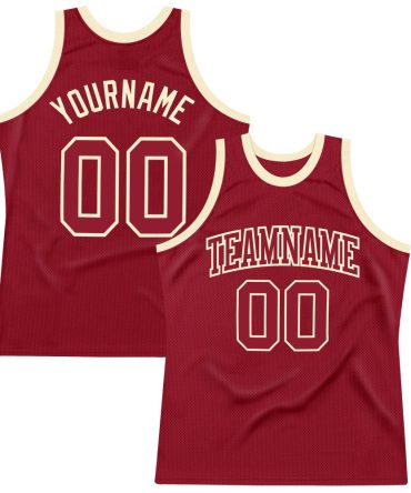Custom Maroon Maroon-Cream Throwback Basketball Jersey, Gift For Basketball Fans