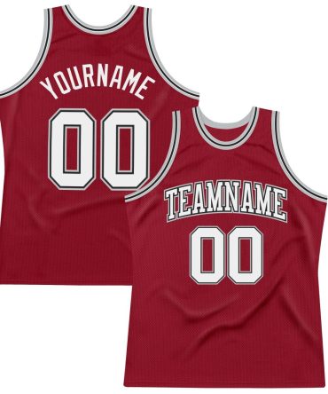 Custom Maroon White Black-Gray Throwback Basketball Jersey, Gift For Basketball Fans