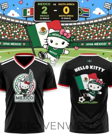 Mexico Soccer X Hello Kitty Wc26 Black Fan Shirt
