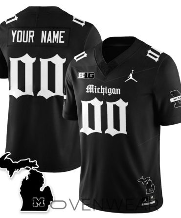 Michigan Wolverines Gothic Style Custom Football Jersey