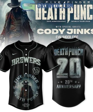 Milwaukee Brewers X Five Finger Death Punch 20Th Anniversary World Tour Jersey