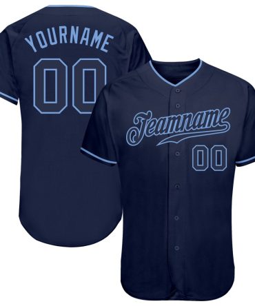 Custom Navy Navy-Light Blue Baseball Jersey, Gift For Baseball Fans