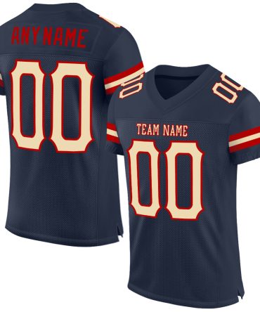 Custom Navy Cream-Red Football Jersey, Gift For Football Fans