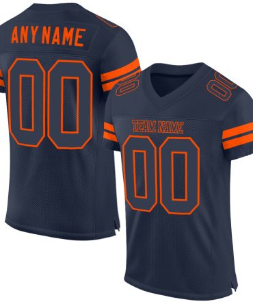 Custom Navy Navy-Orange Football Jersey, Gift For Football Fans