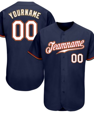 Custom Navy White-Old Gold Baseball Jersey, Gift For Baseball Fans