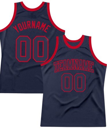 Custom Navy Navy-Red Throwback Basketball Jersey, Gift For Basketball Fans