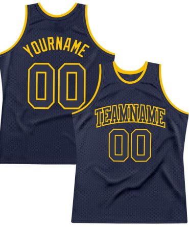 Custom Navy Navy-Gold Throwback Basketball Jersey, Gift For Basketball Fans