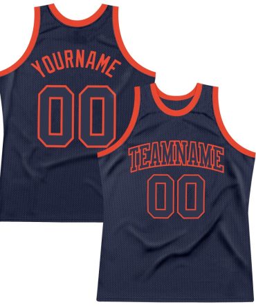 Custom Navy Navy-Orange Throwback Basketball Jersey, Gift For Basketball Fans