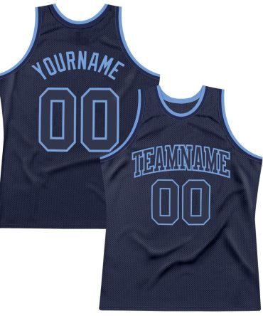 Custom Navy Navy-Light Blue Throwback Basketball Jersey, Gift For Basketball Fans
