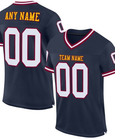 Custom Navy White-Maroon Throwback Football Jersey, Gift For Football Fans