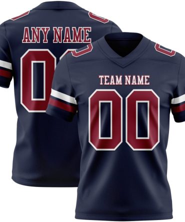 Custom Navy Crimson-White Authentic Football Jersey, Gift For Football Fans