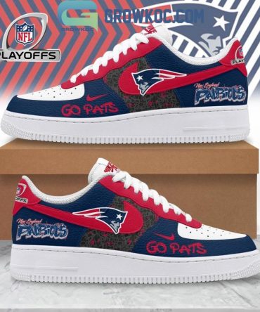 New England Patriots Nfl Playoffs Go Pats Air Force 1 Shoes