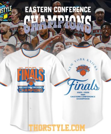 New York Knicks 2026 Eastern Conference Champions All White Baseball Jersey