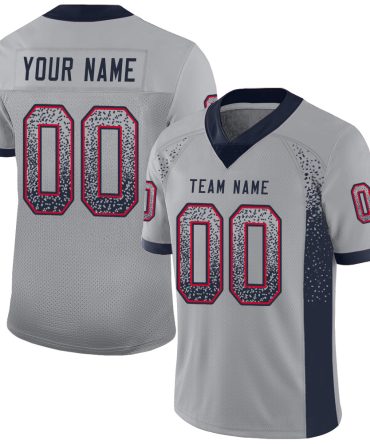 Custom Light Gray Navy-Scarlet Drift Fashion Football Jersey, Gift For Football Fans