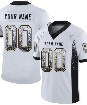 Custom White Black-Vegas Gold Drift Fashion Football Jersey, Gift For Football Fans