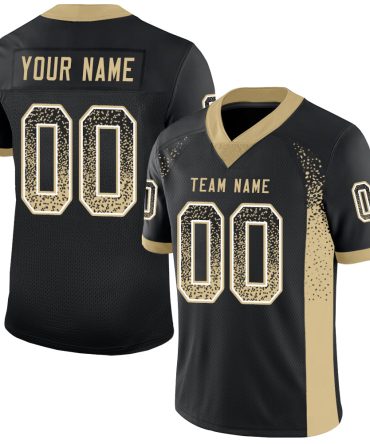 Custom Black Vegas Gold-White Drift Fashion Football Jersey, Gift For Football Fans