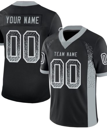 Custom Black Silver-White Drift Fashion Football Jersey, Gift For Football Fans