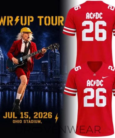 Ohio State Buckeyes X Ac/Dc Tour 2026 Football Jersey