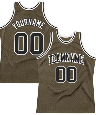 Custom Olive Black-White Throwback Salute To Service Basketball Jersey, Gift For Basketball Fans