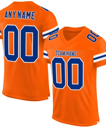 Custom Orange Royal-White Football Jersey, Gift For Football Fans