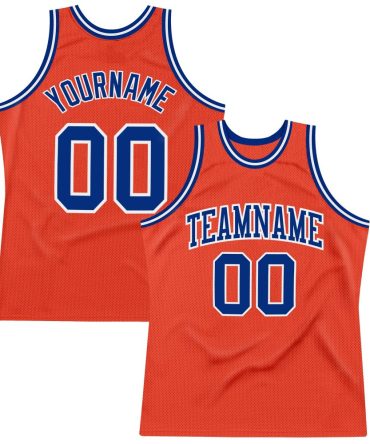 Custom Orange Royal-White Throwback Basketball Jersey, Gift For Basketball Fans