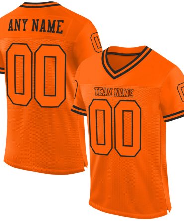 Custom Orange Orange-Black Throwback Football Jersey, Gift For Football Fans