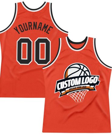 Custom Orange Black-White Throwback Basketball Jersey, Gift For Basketball Fans