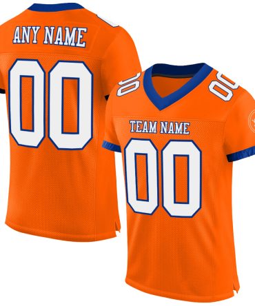 Custom Orange White-Royal Football Jersey, Gift For Football Fans