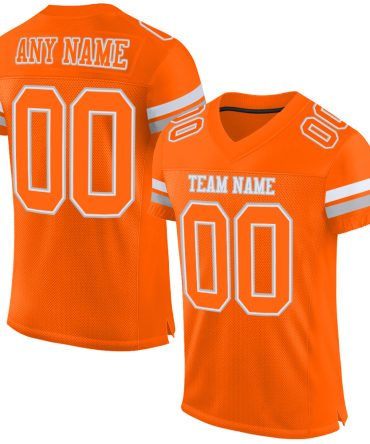 Custom Orange White-Gray Football Jersey, Gift For Football Fans