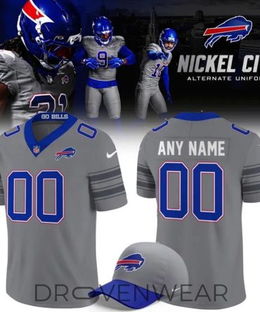 Personalized Buffalo Bills Gray Jersey - Nickel City Alternate Game Jersey