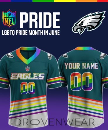 Philadelphia Eagles Pride Awareness June Commemorative Football Jersey