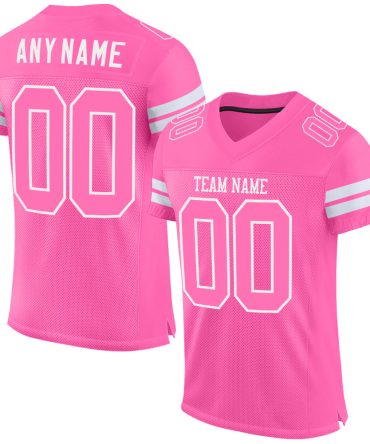 Custom Pink Pink-White Football Jersey, Gift For Football Fans