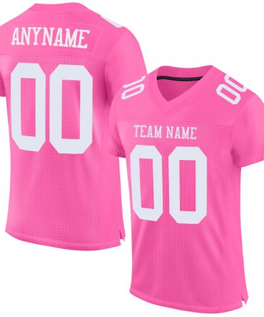 Custom Pink White Football Jersey, Gift For Football Fans