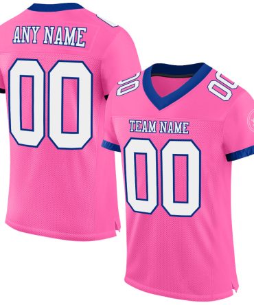 Custom Pink White-Royal Football Jersey, Gift For Football Fans