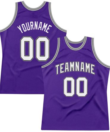 Custom Purple White-Gray Throwback Basketball Jersey, Gift For Basketball Fans