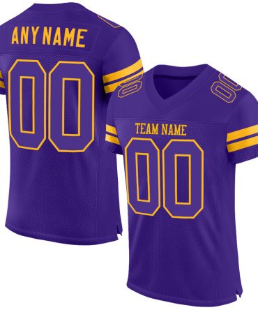Custom Purple Purple-Gold Football Jersey, Gift For Football Fans