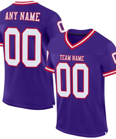 Custom Purple White-Red Throwback Football Jersey, Gift For Football Fans